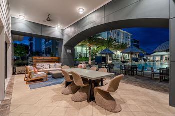 Outdoor Covered Pool Lounge With Ample Seating
